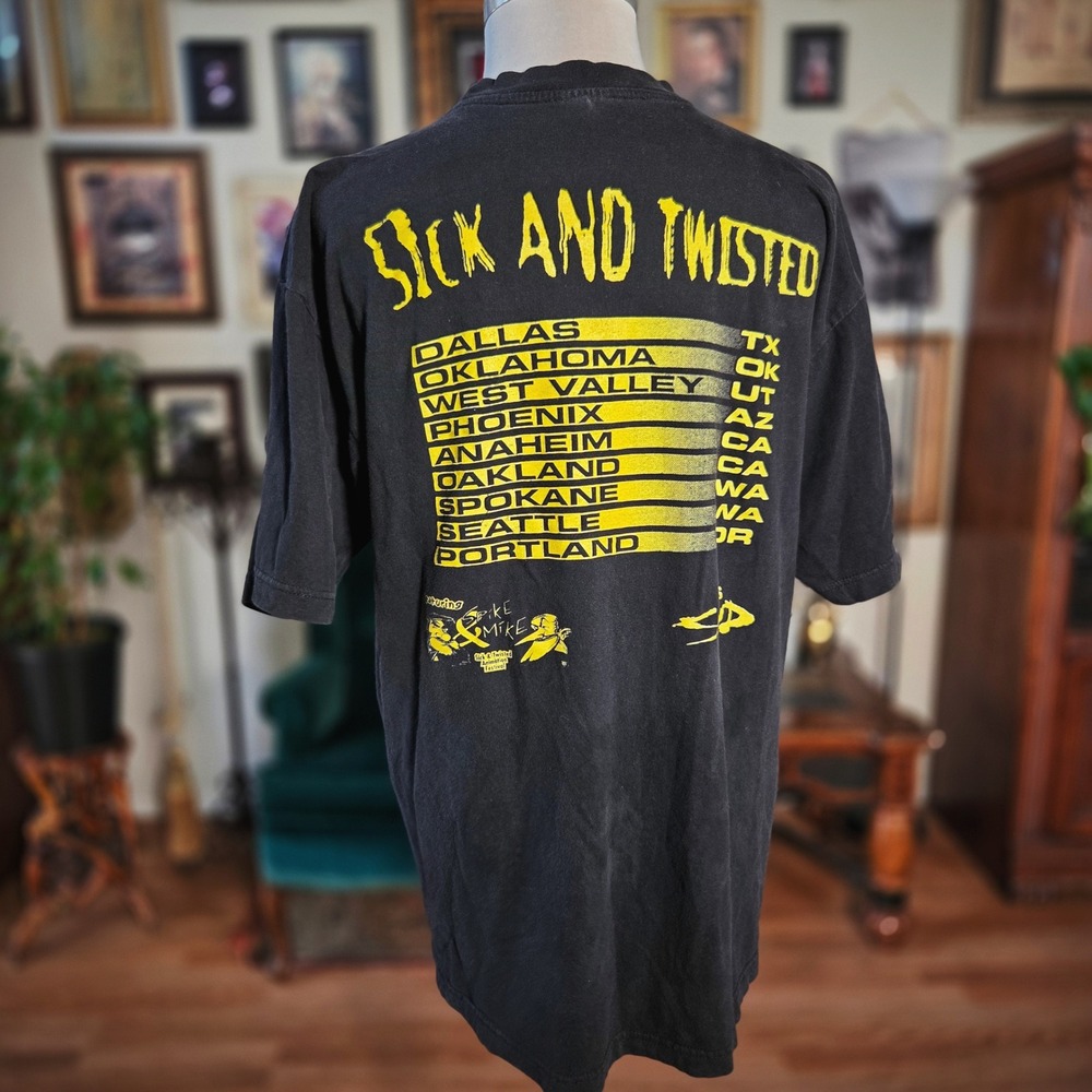 Korn Sick and Twisted Shirt Vintage Y2K Tour Band Tee Faded Nu-Metal Graphic L - Picture 4 of 7